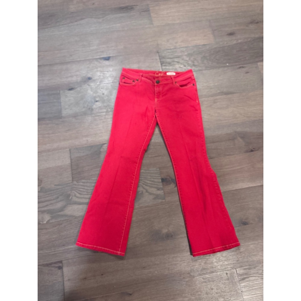 Chip and Pepper Laguna Beach Flare Jeans Red Low Rise Size 11 Y2K Denim Pants